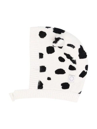 Stella Mccartney Babies' Dalmatian 斑点针织套头帽 In Black