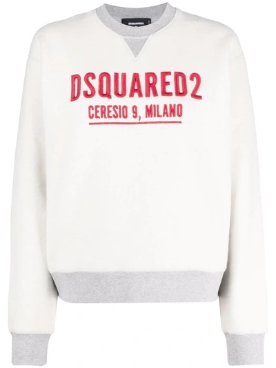 Dsquared2 Embroidered Logo Sweatshirt In White