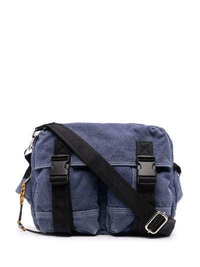 Diesel Convertible Messenger Backpack In Blue