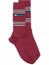 MARNI LOGO-PRINT RIBBED-KNIT SOCKS