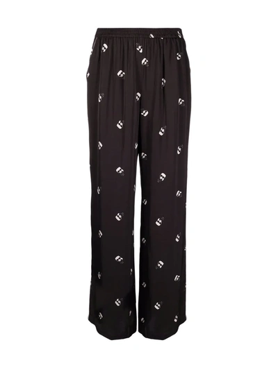 Karl Lagerfeld All-over Logo Pyjama Trousers In Black