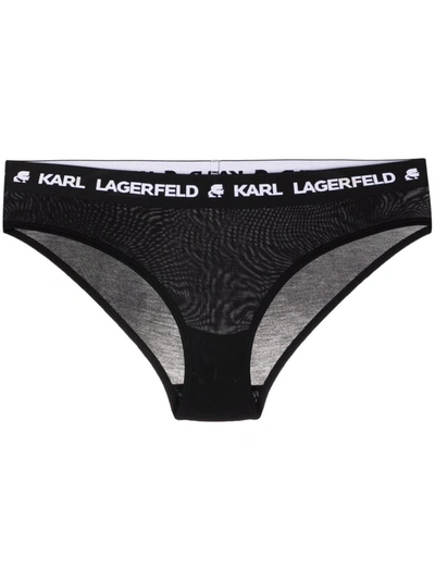 Karl Lagerfeld 蕾丝低腰三角内裤（二件装） In Black