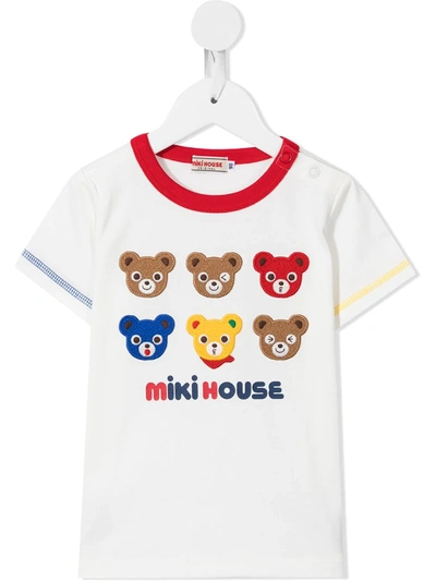 Miki House Babies' Patch-detail Cotton T-shirt In White