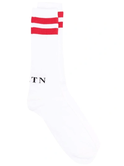 Valentino Logo-embellished Socks In White