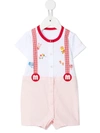 MIKI HOUSE EMBROIDERED OVERALL ROMPER