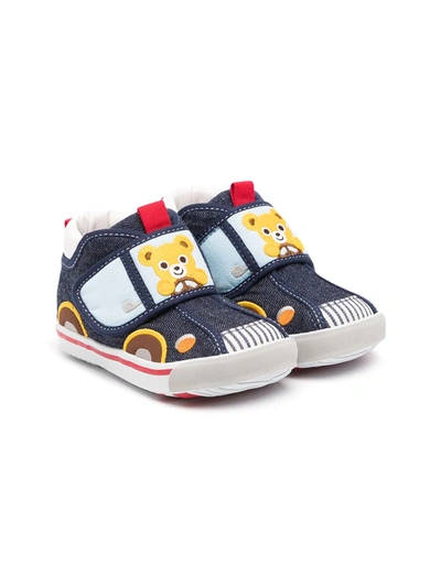 Miki House Babies' Car Touch-strap Trainers In Blue
