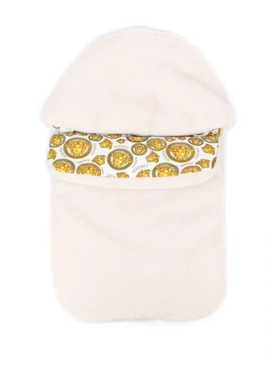 Versace Baby Off-white Faux-fur Nest Sleeping Bag