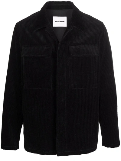 Jil Sander Zip-up Shirt Jacket In Black