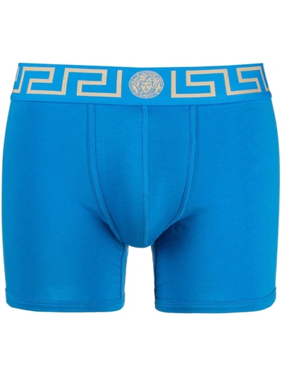 Versace Medusa-motif Cotton Briefs In Blue