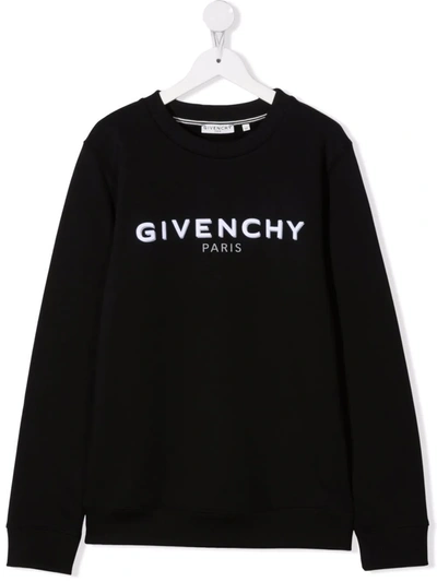 Givenchy Kids' Logo-print Crew-neck Sweatshirt In Black