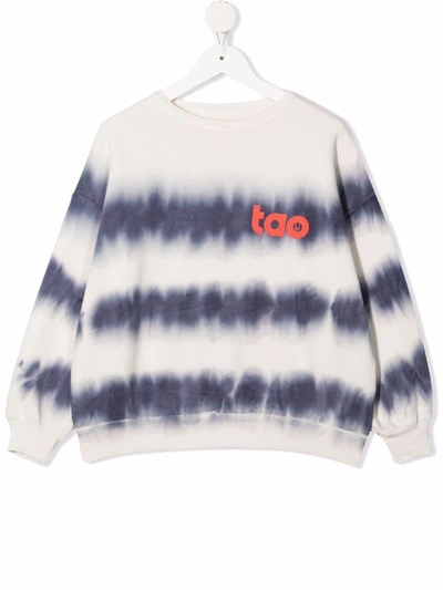 The Animals Observatory Kids' Tie-dye Print Sweatshirt In Blue