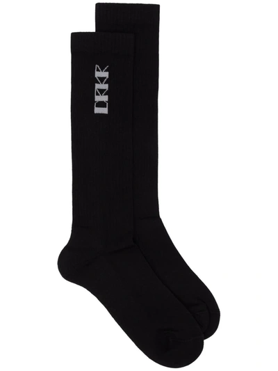 Rick Owens Hrdr/drkr Stretch-cotton Socks In Black