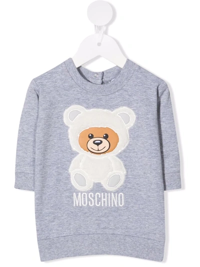 Moschino Babies' Teddy Bear Sweatshirt Dress In Grey