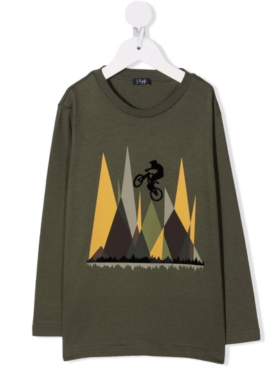 Il Gufo Kids' Graphic-print Cotton Sweatshirt In Green