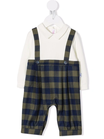 Il Gufo Babies' Plaid-check Print Dungarees In Green