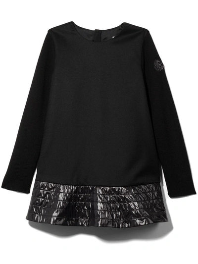 Moncler Kids' Long Sleeve Straight Dress In Black