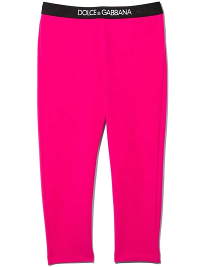 Dolce & Gabbana Baby Girl's Logo Waistband Legging In Pink