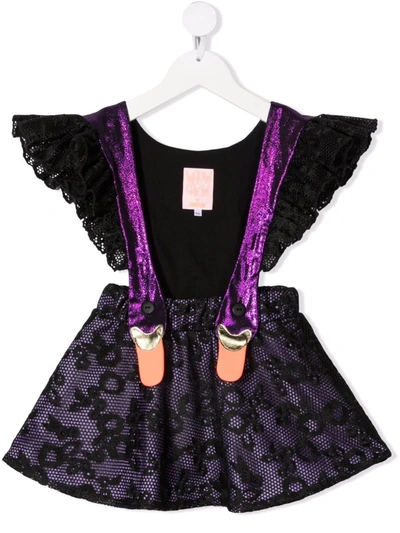 Wauw Capow By Bangbang Kids' Bird Girl Frill Limited Dress In Black