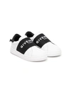 GIVENCHY LOGO-TAPE LEATHER SNEAKERS