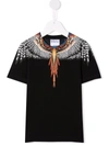 Marcelo Burlon County Of Milan Kids Black And Orange Grizzly Wings T-shirt In Black