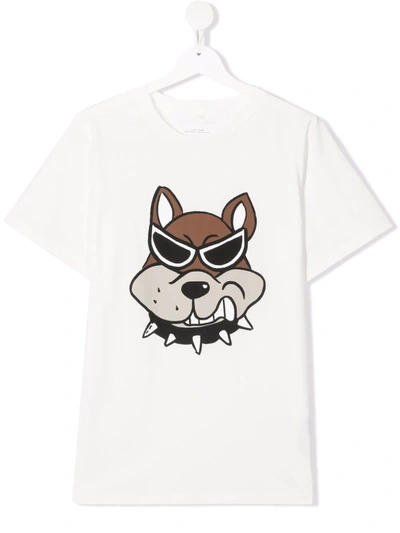 Stella Mccartney Kids' Dog-print T-shirt In White