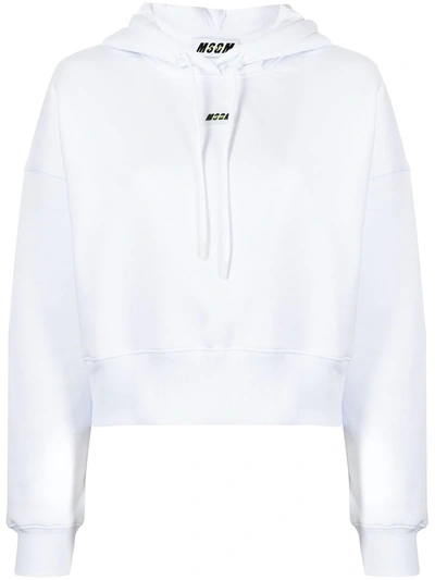 Msgm Logo Hoodie In White