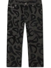 Dolce & Gabbana Logo-graffiti Straight Jeans In Grey