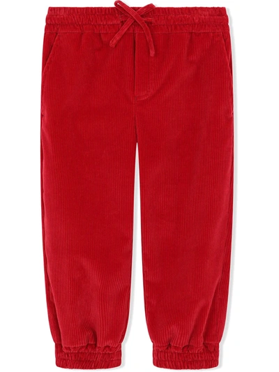 Dolce & Gabbana Kids' Drawstring Jersey Joggers In Red