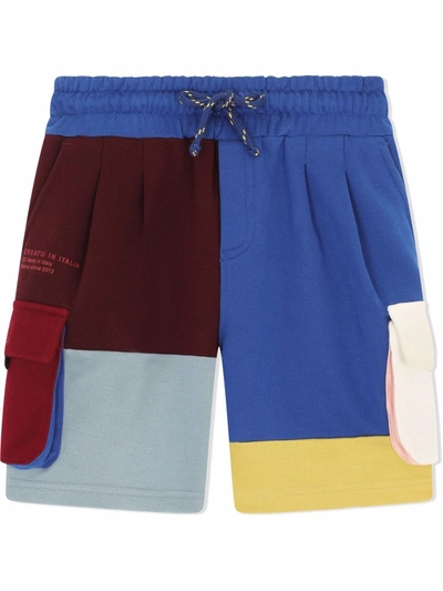 Dolce & Gabbana Kids' Colour-block Cargo Shorts In Blue
