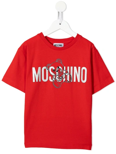 Moschino Kids' Logo-print T-shirt In Red