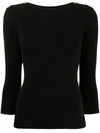 Agnès B. Button-detail Knitted Top In Black