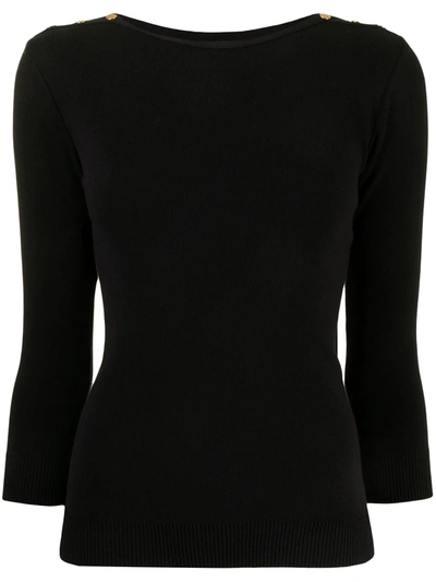 Agnès B. Button-detail Knitted Top In Black