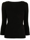 Agnès B. Button-detail Knitted Top In Black