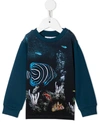 Molo Botanical-print Cotton Sweatshirt In Blue