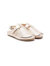 Pèpè Perforated Slingback Leather Shoes In Gold