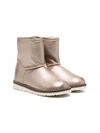 Two Con Me By Pépé Metallic Shearling-lining Boots In Gold