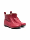 Pèpè Slip-on Leather Boots In Red