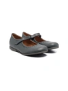 Pèpè Touch-strap Leather Ballerinas In Grey