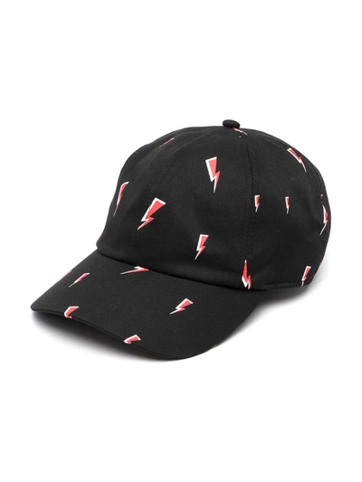 Neil Barrett Kids' Graphic-print Baseball Cap In Black