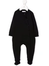 Studio Clay Round-neck Organic Cotton Pajamas In Black