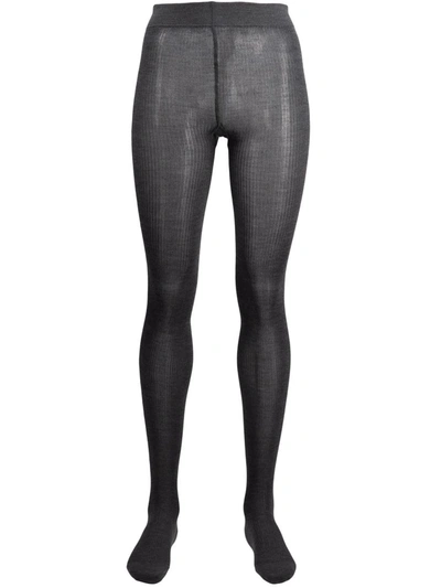 Miu Miu Sheer-knit High Rise Tights In Nero