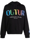 VERSACE JEANS COUTURE LOGO-PRINT COTTON HOODIE