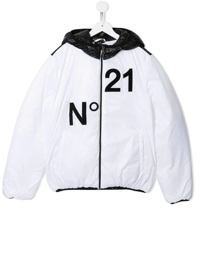 N°21 Teen Logo-print Jacket In White