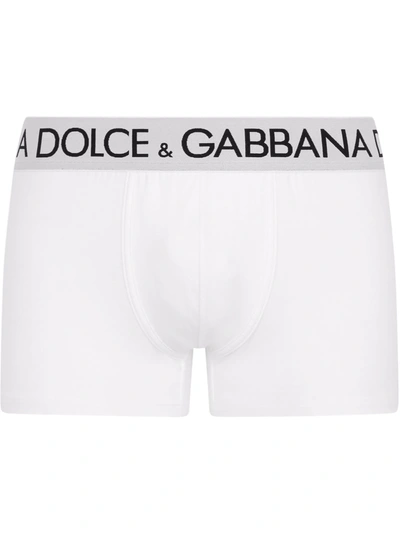 Dolce & Gabbana Logo-waistband Stretch Briefs In White