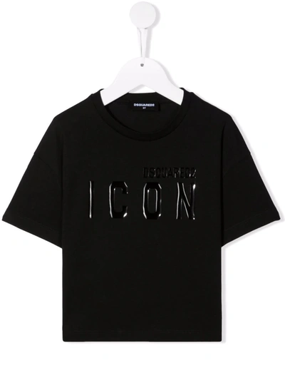 Dsquared2 Kids' Icon Print T-shirt In Black