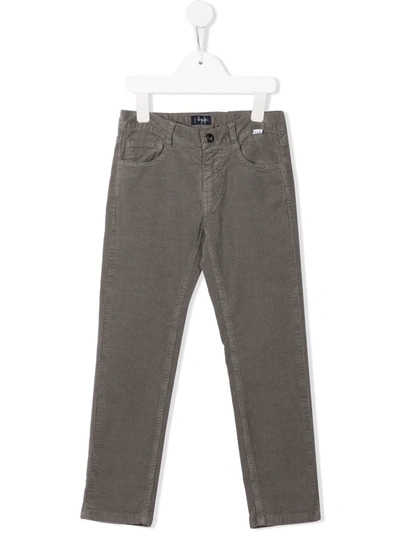 Il Gufo Kids' Velvet Corduroy Trousers In Grey
