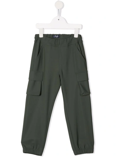 Il Gufo Kids' Elasticated Cargo Trousers In Green