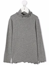 Il Gufo Fluted-hem Long-sleeve Top In Grey
