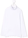 Il Gufo Fluted-hem Long-sleeve Top In White