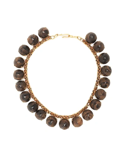 Pre-owned Saint Laurent X Roger Scemama 1960s Beaded Necklace In Brown